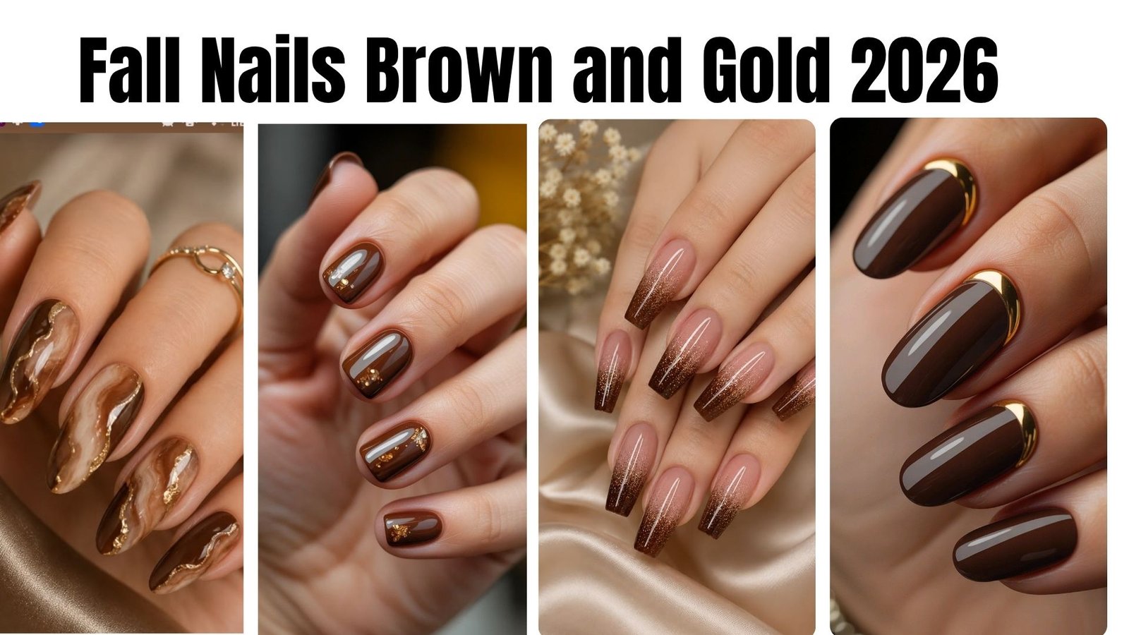 Fall Nails Brown and Gold 2026
