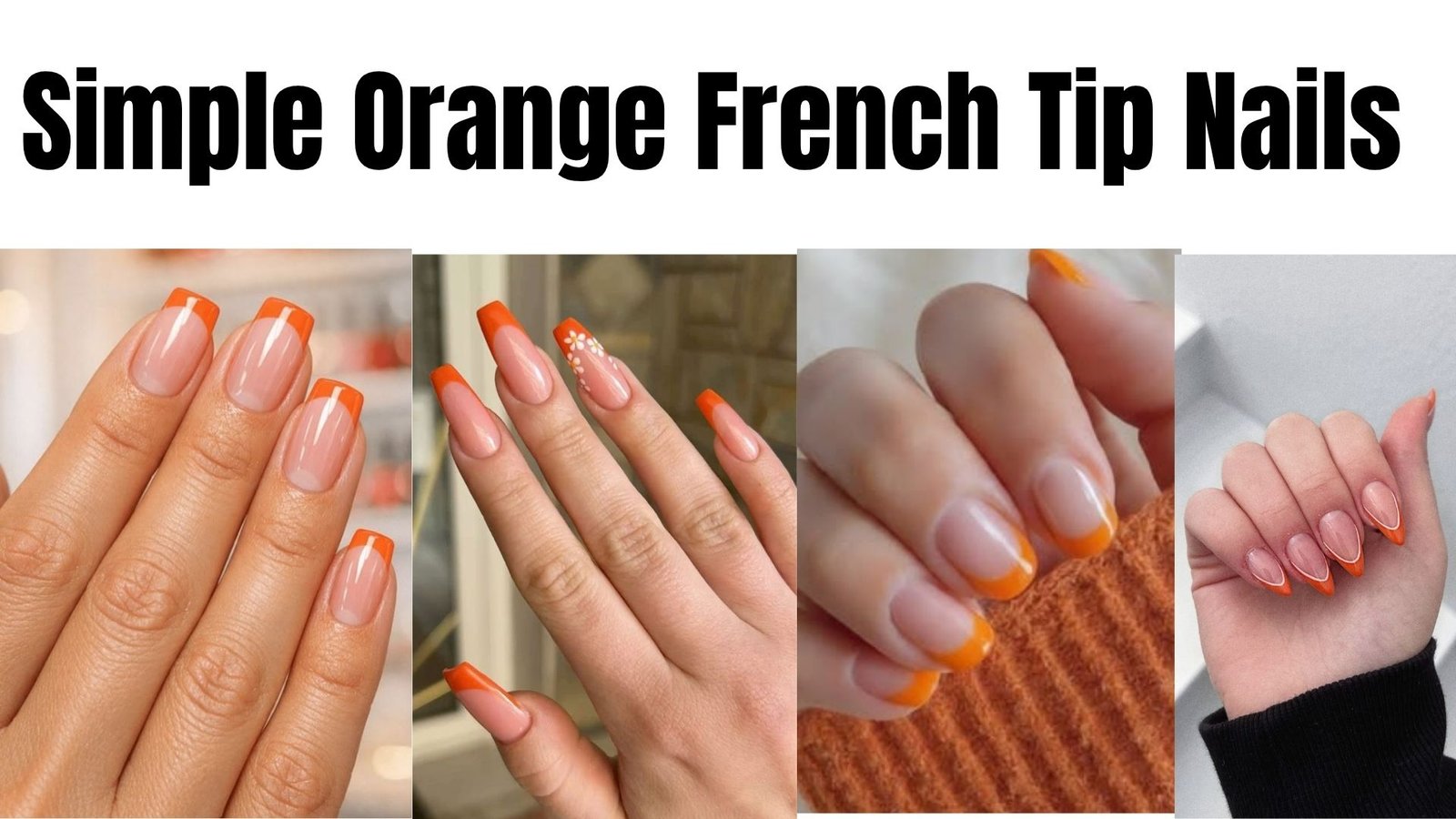 Simple Orange French Tip Nails